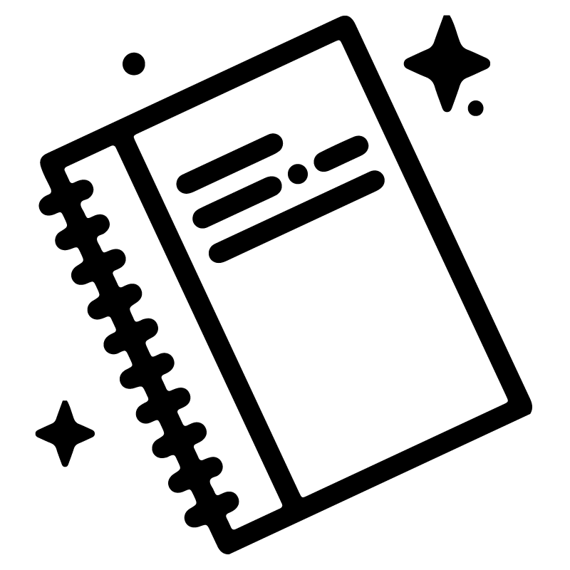 Icono blanco y negro de agenda